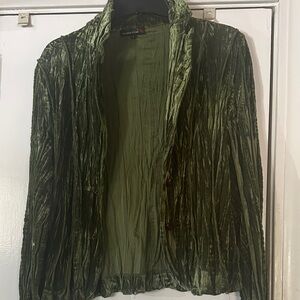 Luxurious Olive Velvet Women's Blazer
